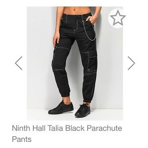 Ninth Hall Talia Black Parachute Pants